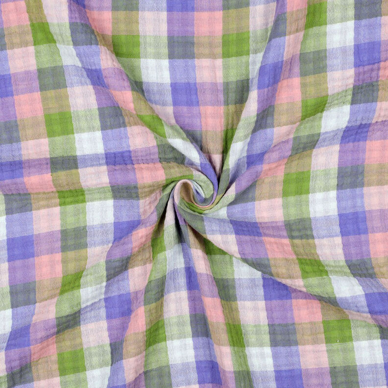 Tissu double gaze de coton Karo Double face | Poppy Fabrics – rose/lavande,  image number 3