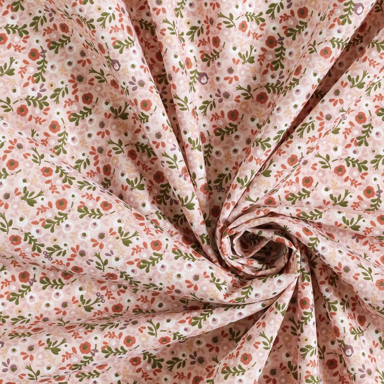 Popeline coton Petites fleurs – rosé/cuivre,  image number 3