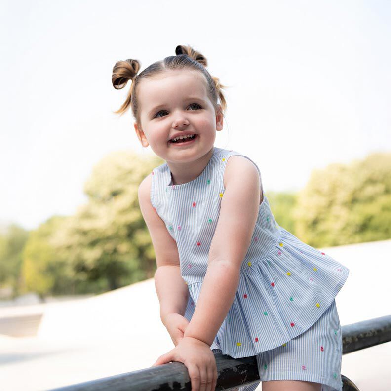 Batiste de coton fin Dobby et rayures | Poppy Fabrics – bleu clair/blanc,  image number 5