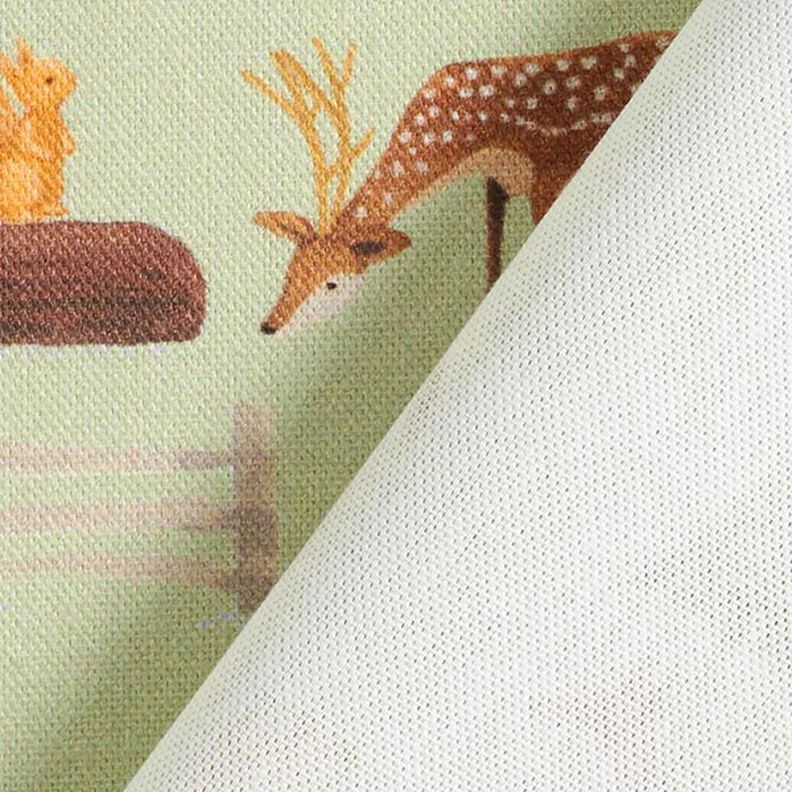 Tissu décoratif Semi-panama Animaux de la forêt – menthe,  image number 4