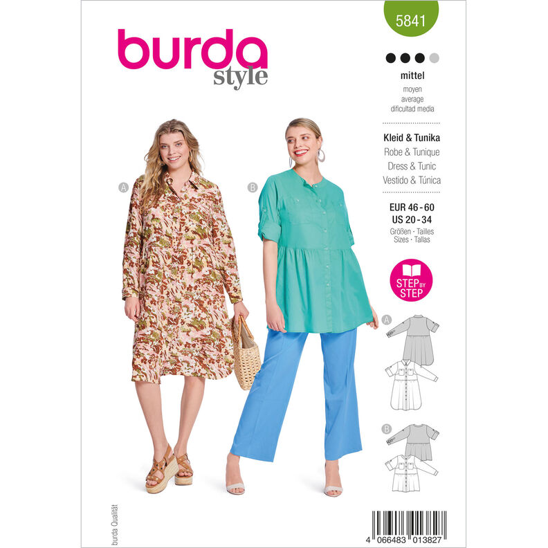 Plus-Size Robe / Tunika | Burda 5841 | 46-60,  image number 1