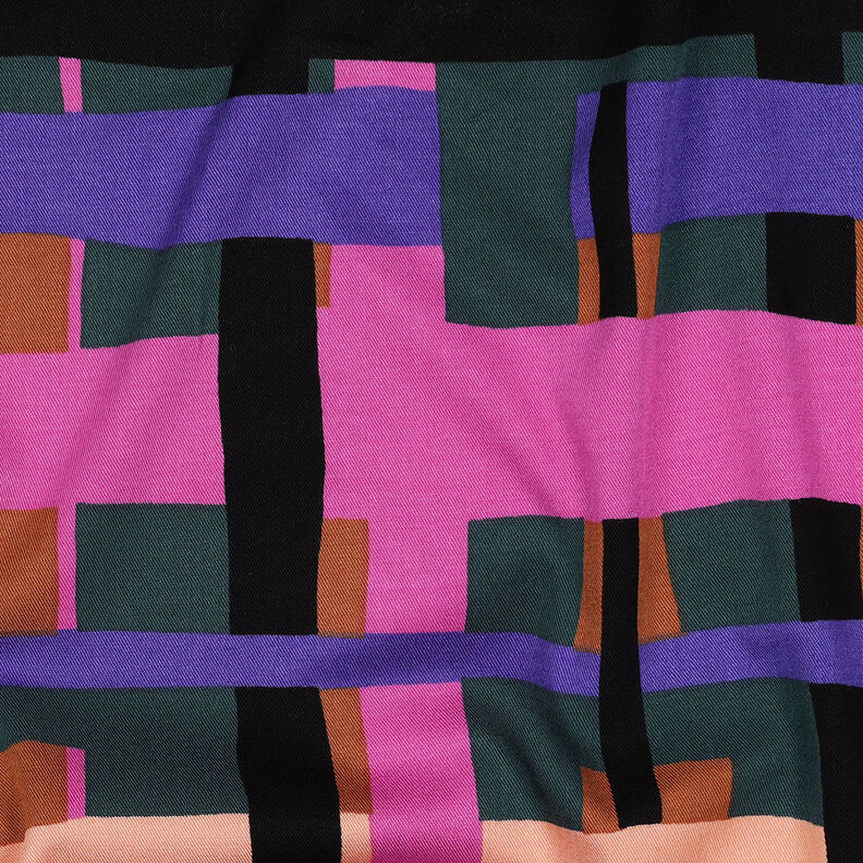 Tissu en viscose stretch Line Layers | Nerida Hansen – vert foncé/lilas, image number 2