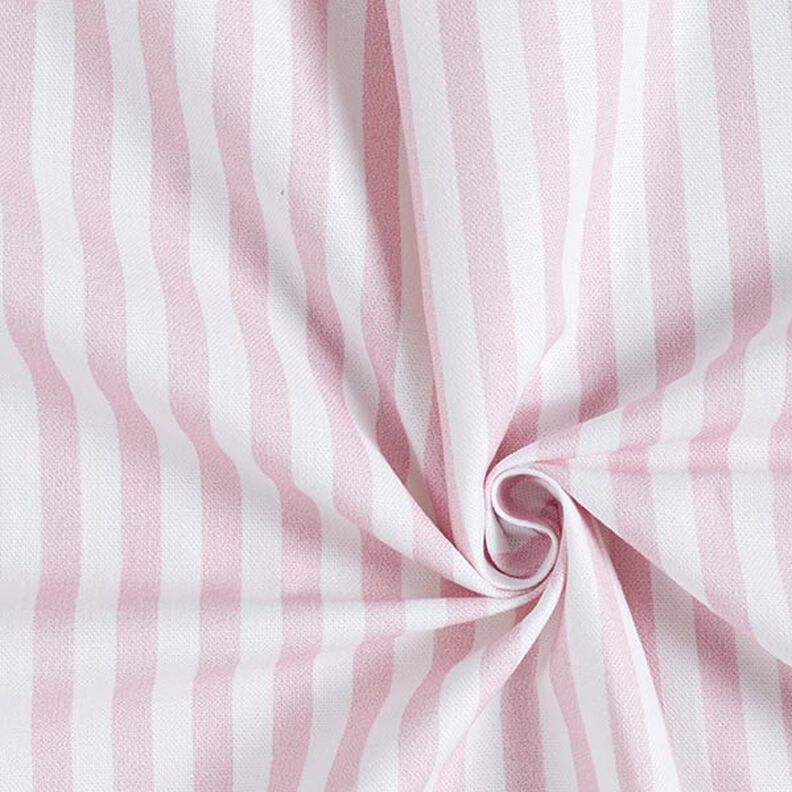 Tissu de décoration Semi-panama rayures verticales – rosé/blanc,  image number 3