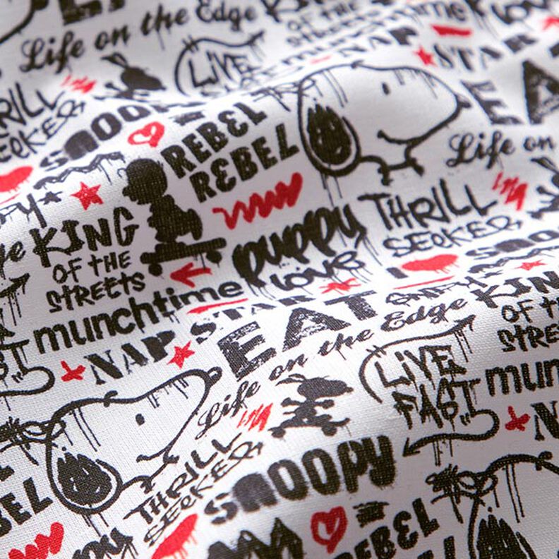 Popeline coton tissu sous licence Snoopy graffiti | Peanuts ™ – blanc,  image number 2
