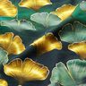 Jersey coton Ginkgo | Glitzerpüppi – vert foncé/or ancien,  thumbnail number 2