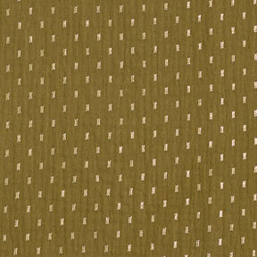 Tissu double gaze de coton Imprimé feuille Carreaux – olive foncé/or, 