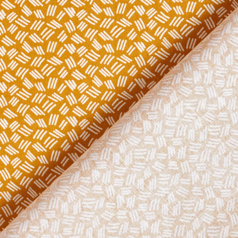 Tissu en coton Cretonne petits traits – jaune curry,  image number 4