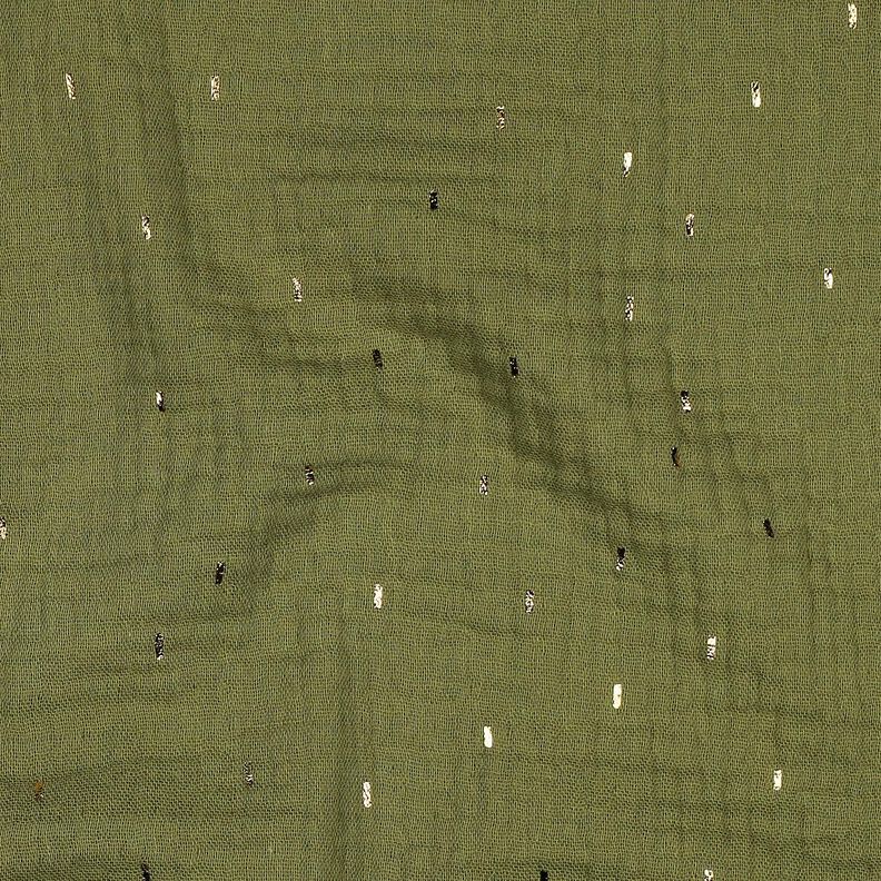 Tissu double gaze de coton Rechteck Imprimé feuille | Poppy Fabrics – pin/or métallisé,  image number 2