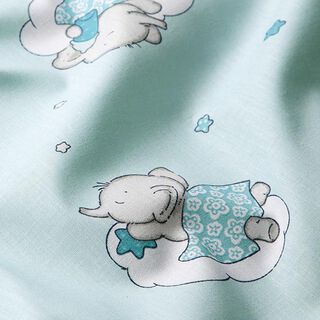 Tissu en coton Cretonne  Éléphant qui sommeille – gris/bleu, 