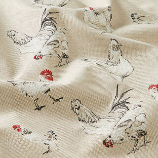 Tissu de décoration Semi-panama Poules – nature, 