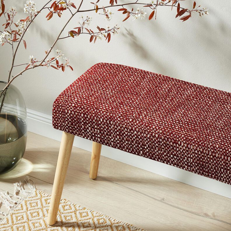 Tissu de revêtement tissu aspect bouclé coloré – rouge bordeaux/crème,  image number 5