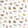 GOTS Jersey coton jolis animaux des steppes Impression numérique | Poppy Fabrics – blanc/olive clair,  thumbnail number 1