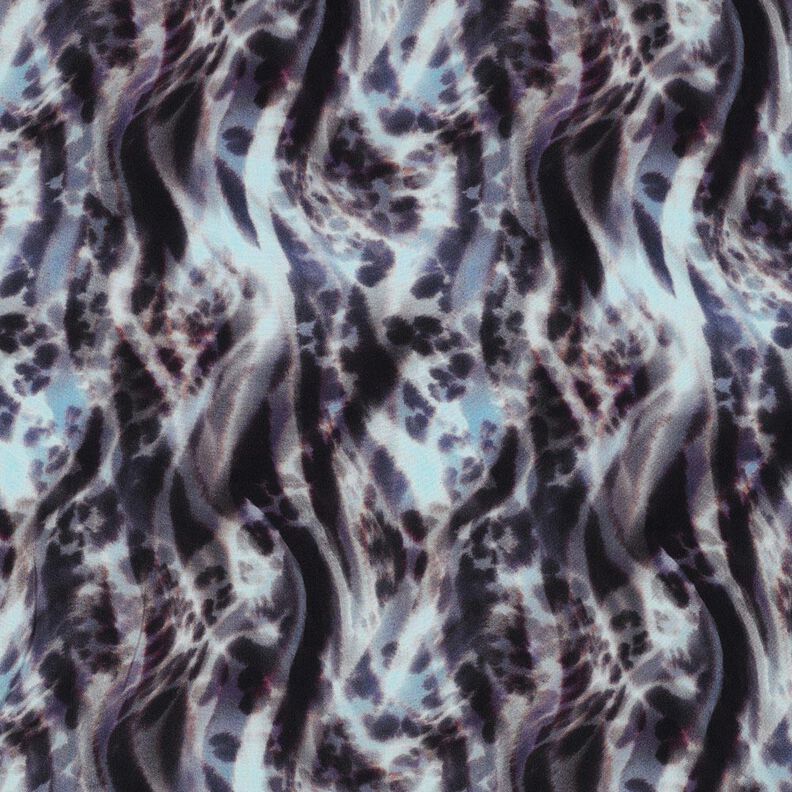 Tissu viscose LENZING™ ECOVERO™ impression numérique animal – bleu noir/bleu glacier,  image number 1