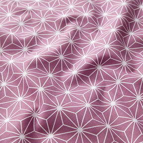 Tissu en coton Cretonne Étoiles japonaises Asanoha – raisin, 