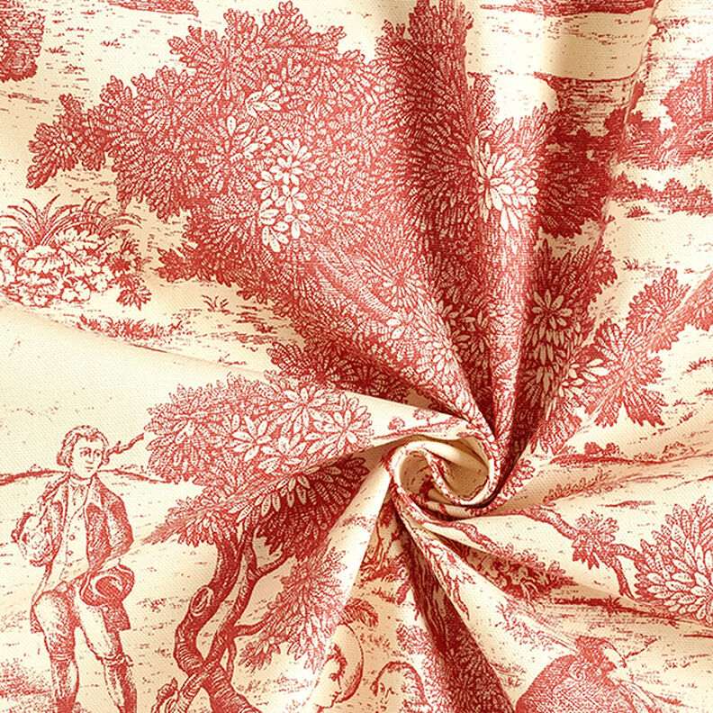 Tissu de décoration Semi-panama Toile de Jour – carmin/crème,  image number 3
