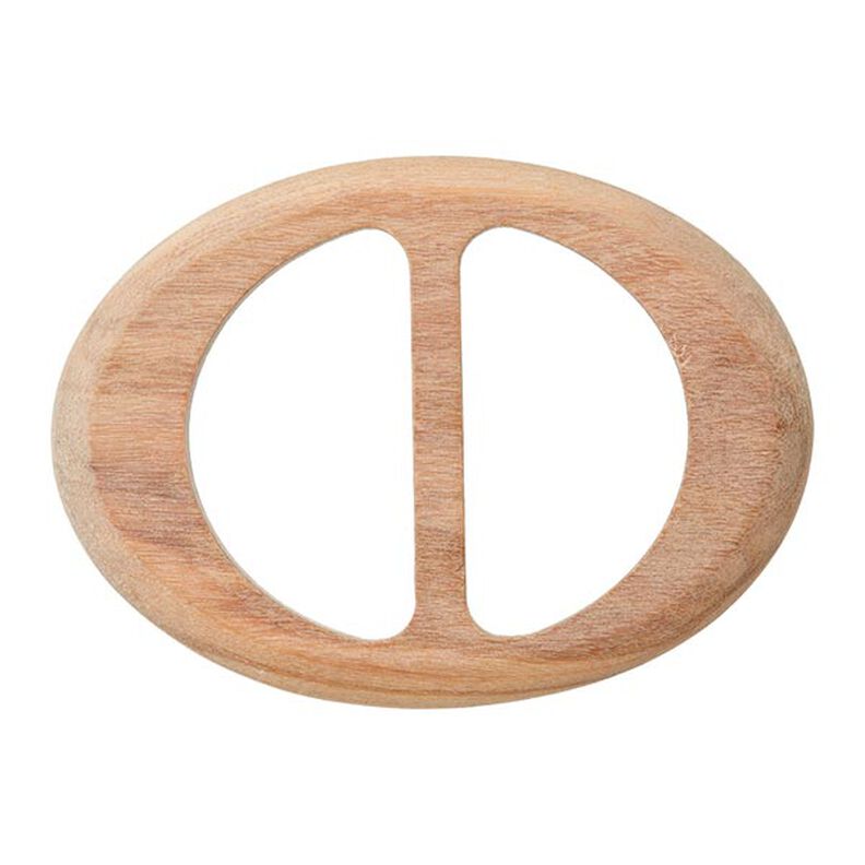 Boucle en bois ovale – beige, image number 1