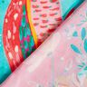 Beachwear paréo panneaux paons et fleurs – bleu aqua/rose intense,  thumbnail number 5