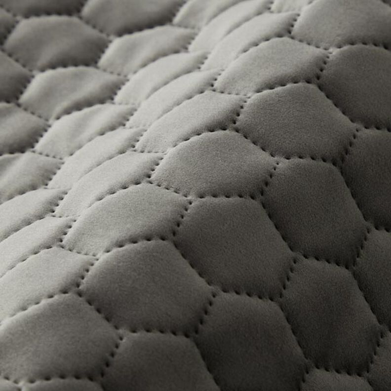 Tissu de revêtement velours matelassé nid d'abeille – anthracite,  image number 2