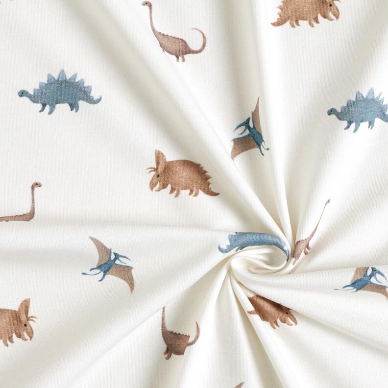 GOTS Jersey coton Joyeux dinosaures Impression numérique – ivoire,  image number 3