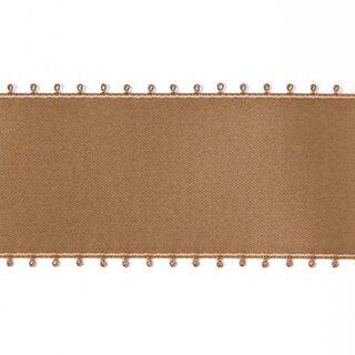 Bande de satin Bordure picot - beige foncé, 