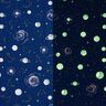 Tissu de décoration Constellations Glow in the Dark – bleu marine/jaune clair,  thumbnail number 1