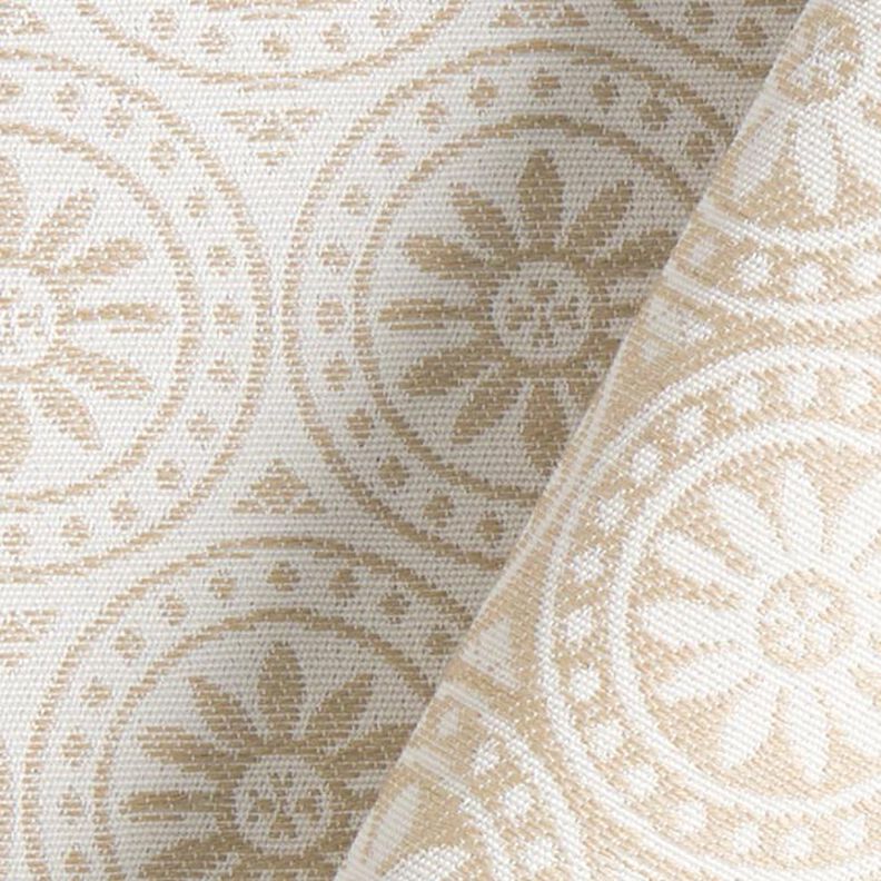 Tissu d'extérieur Jacquard Ornements cercle – beige/écru,  image number 4