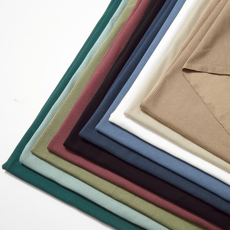 Jersey côtelé côtes 2-1-1-1 fines – bleu nuit,  image number 5