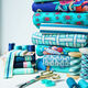 GOTS Bord-côtes CUFF ME COLLEGE [ 140 cm | 7,5 cm ] | Albstoffe – bleu marine/rose,  thumbnail number 2