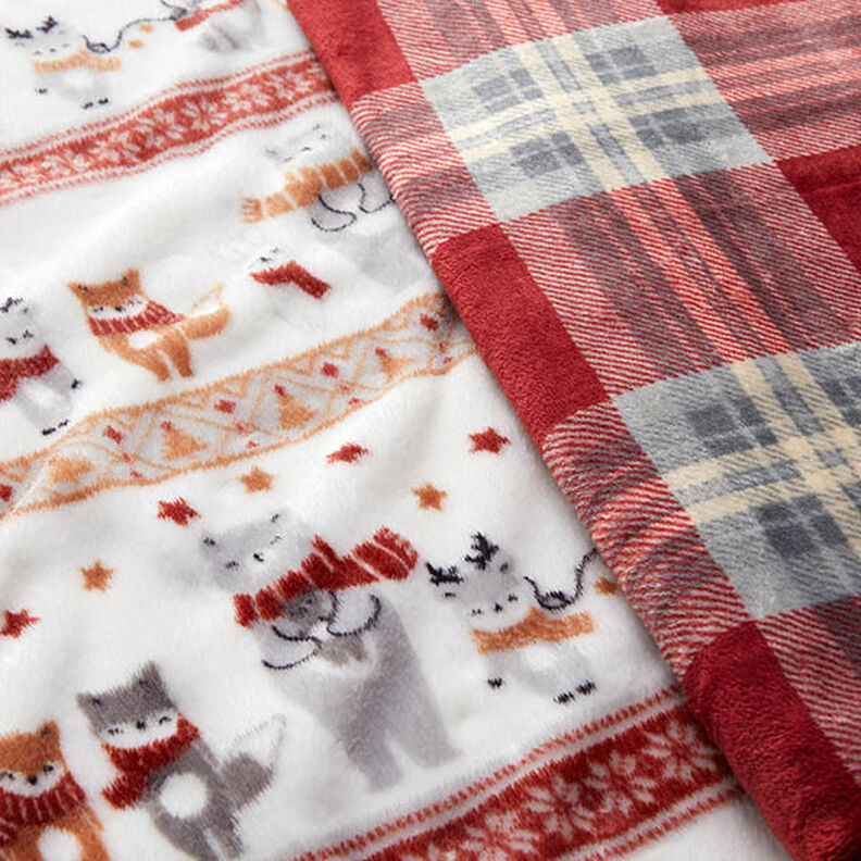 Polaire douillet Animaux d’hiver – blanc/carmin, image number 6