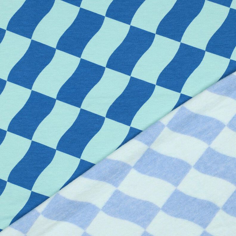 Softsweat carreaux ondulés | Poppy Fabrics – bleu roi/bleu glacier,  image number 4