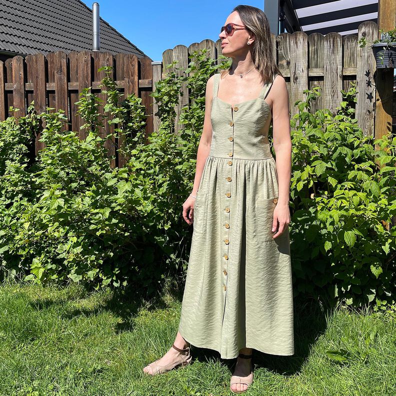 Mélange viscose Reflet brillant – kaki clair,  image number 6