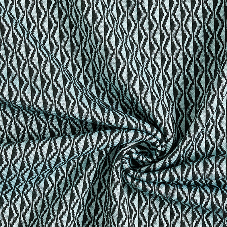 Jersey romanite Zigzag – bleu clair/noir,  image number 3