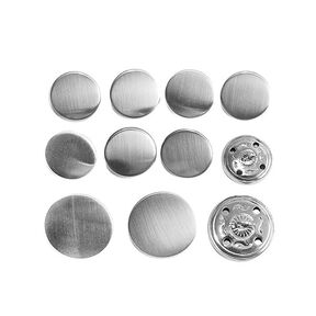 Costume Bouton Set [ 11-pièces ] – argent métallique, 