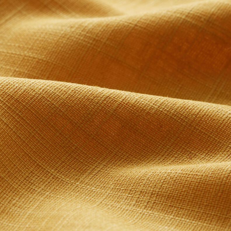 Tissu de lin en ramie mélangée medium – moutarde,  image number 2