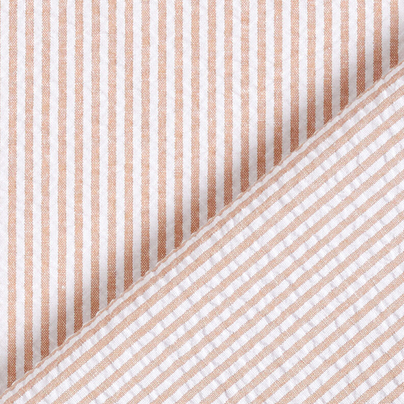 Seersucker Mélange coton à rayures – beige/écru,  image number 4