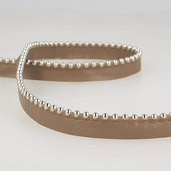 Passepoil avec perles de métal  [ Largeur : 13 mm ] – marron foncé,  image number 2