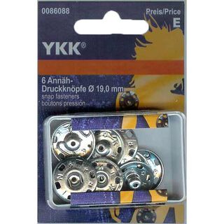 Bouton-pression à coudre métal 2 – argent | YKK, 