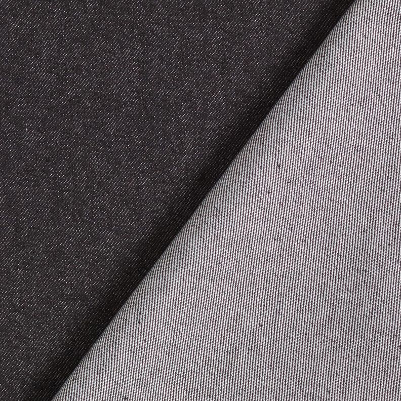 Denim de coton stretch mélangé moyen – noir,  image number 3