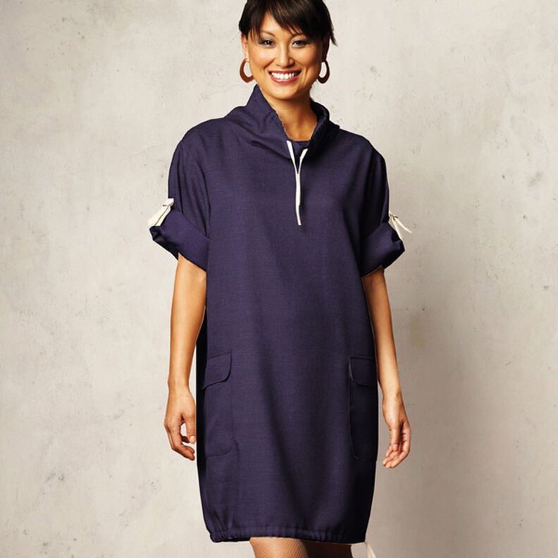 French Terry léger uni – bleu nuit,  image number 9