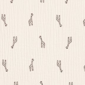Tissu double gaze de coton Jolies girafes – blanc, 