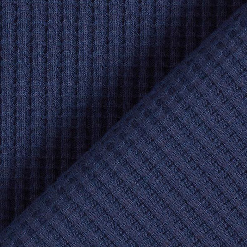 Jersey de coton gaufré uni – bleu marine,  image number 3