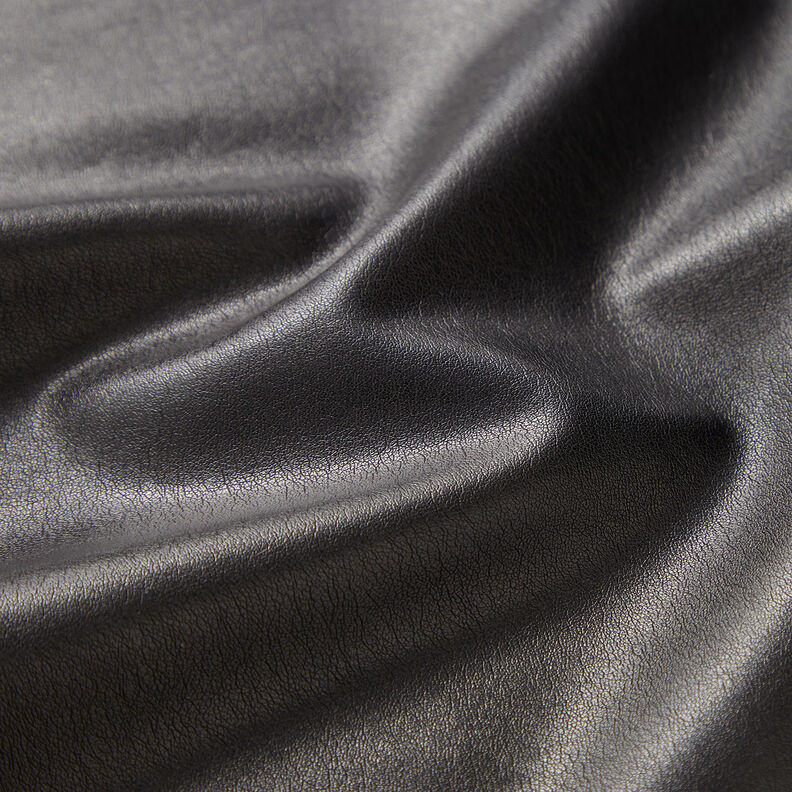 Simili cuir léger uni – noir,  image number 2