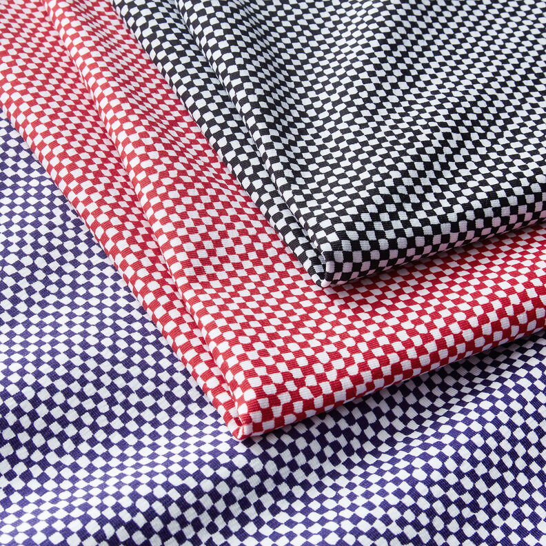 GOTS Jersey coton Mini-carreaux | TCC x LOOKS by Wolfgang Joop – rouge/blanc,  image number 7