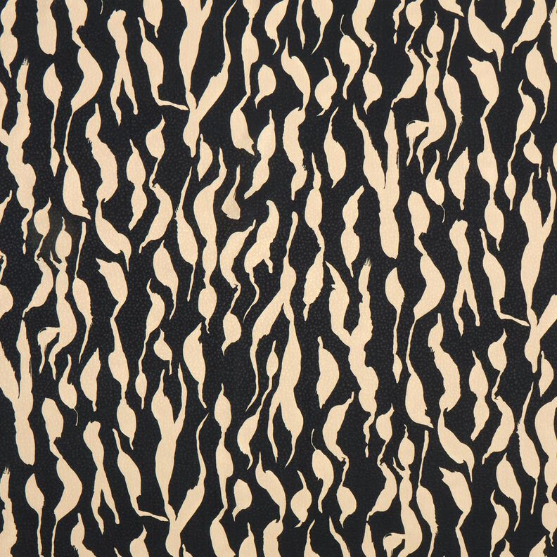 Tissu viscose Motif zébré abstrait – noir/beige clair,  image number 1