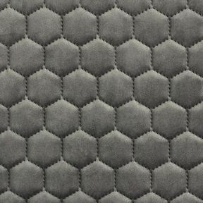 Tissu de revêtement velours matelassé nid d'abeille – anthracite, 