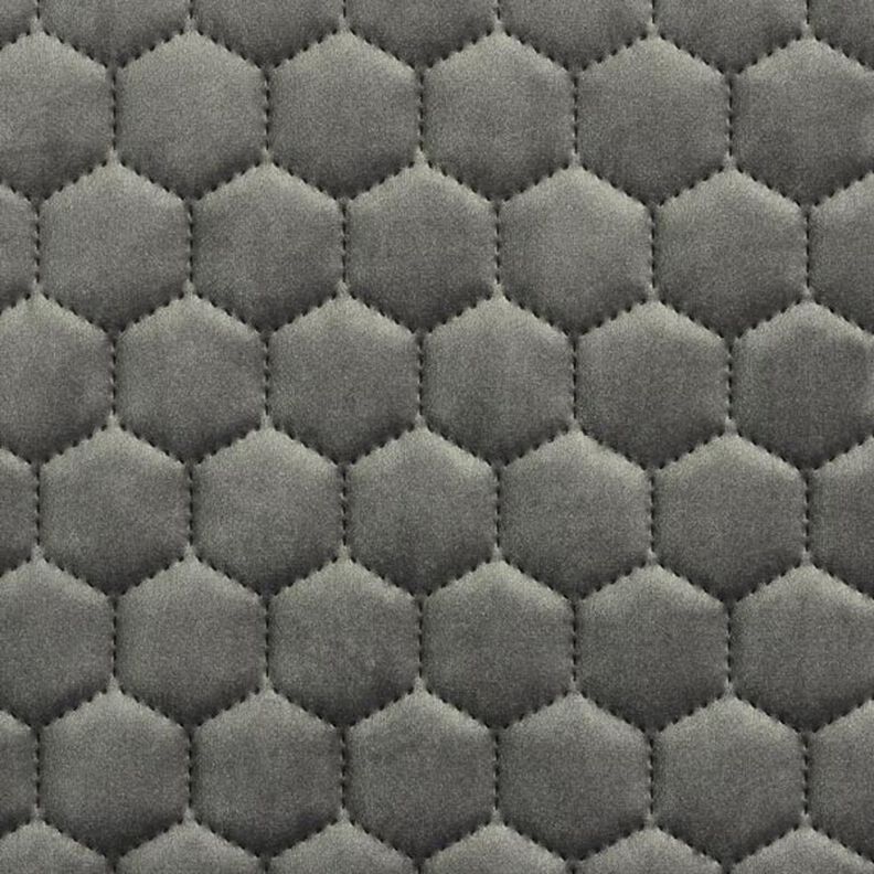 Tissu de revêtement velours matelassé nid d'abeille – anthracite,  image number 1