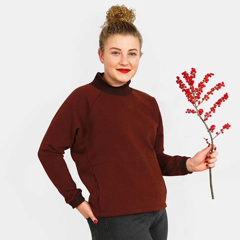 Pull chauve-souris avec poche ventrale et col montant FRAU BETTI | Patron prêt à découper | XS-XXL,  image number 7