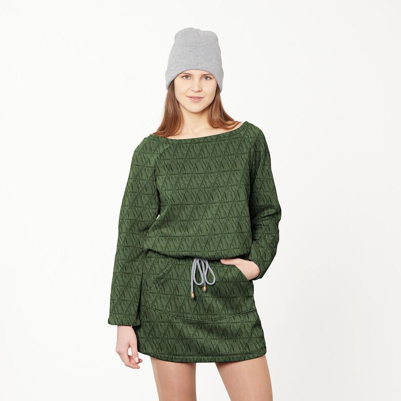 Jersey matelassé à losanges – vert foncé,  image number 5