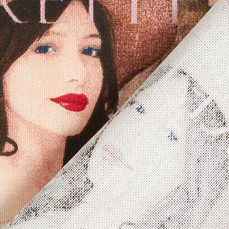 Tissu de décoration Semi-panama Mode-Magazine – noir/rouge,  image number 4