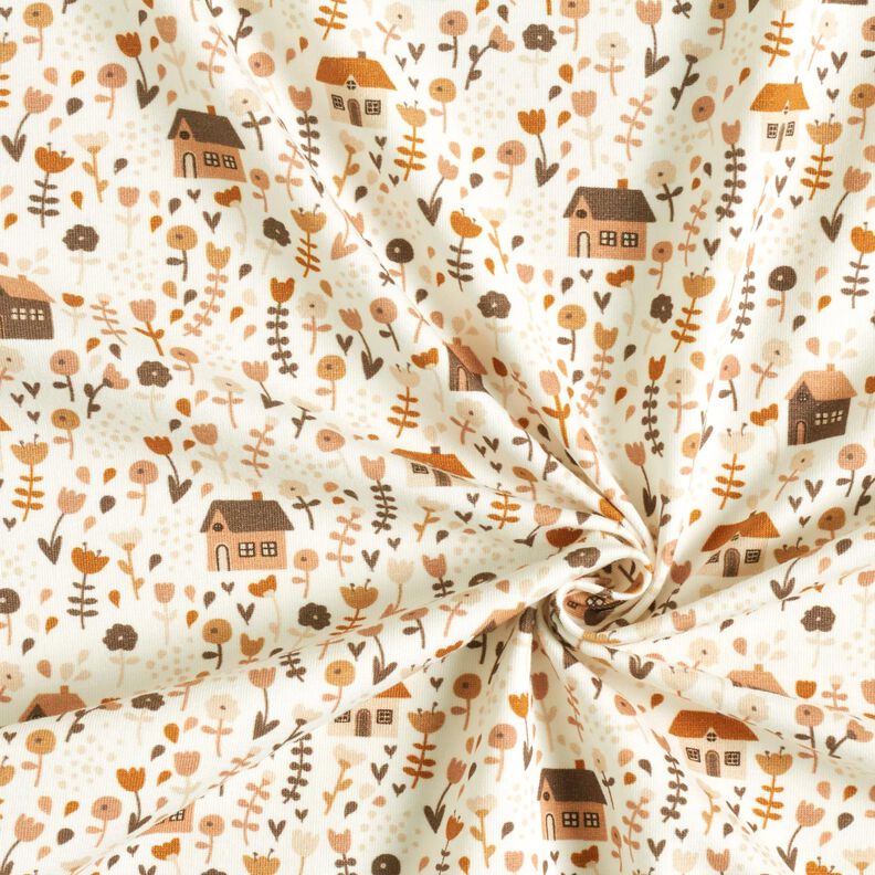Jersey coton Petites maisons dans le prés – écru, image number 3